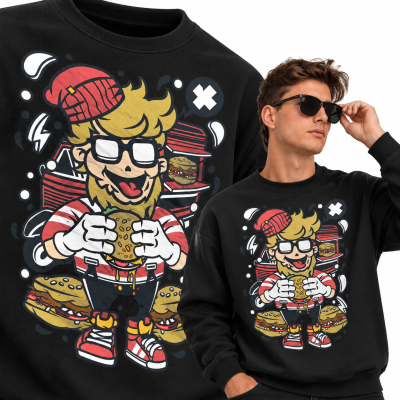 BLUZA ANIMOWANA HIPSTER BURGER